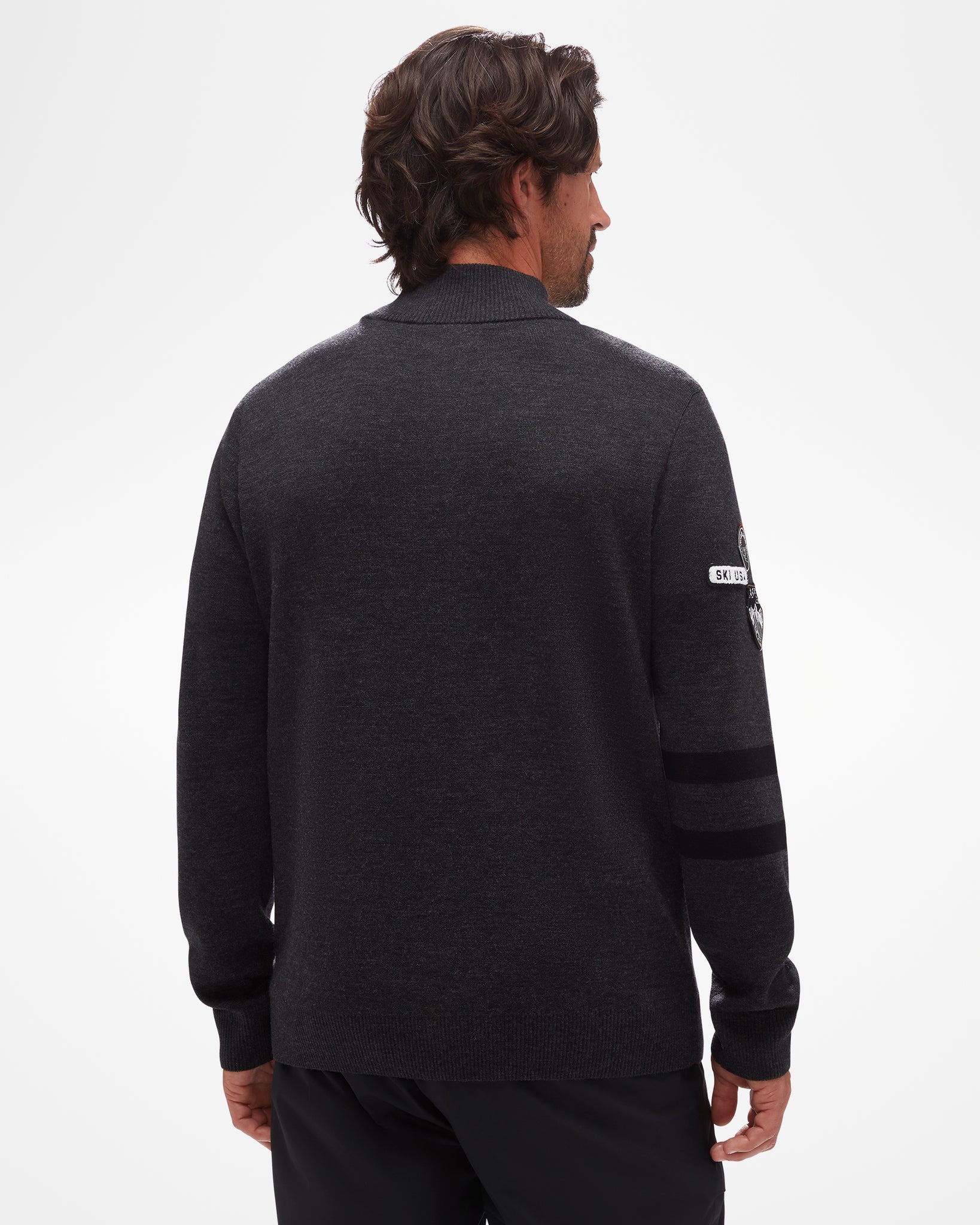 Legacy Quarter Zip Men's Sweater in Charcoal