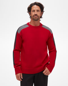 Aspen Ullr Men's Sweater in Radiant Red Front Photo