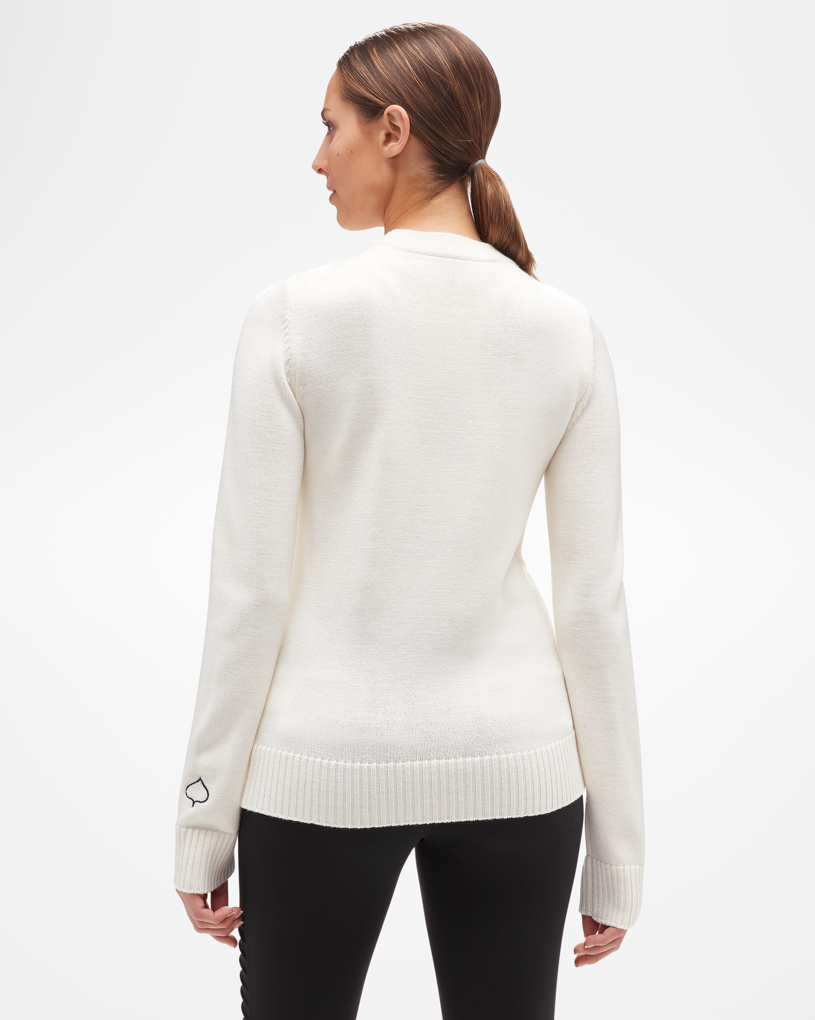 Women's Ski Sweater White Back view 